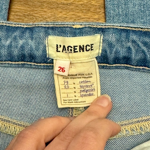 l'agence ABILENE HIGH RISE BABY BOOTCUT SLIT JEANS SIZE 26 - Picture 10 of 12